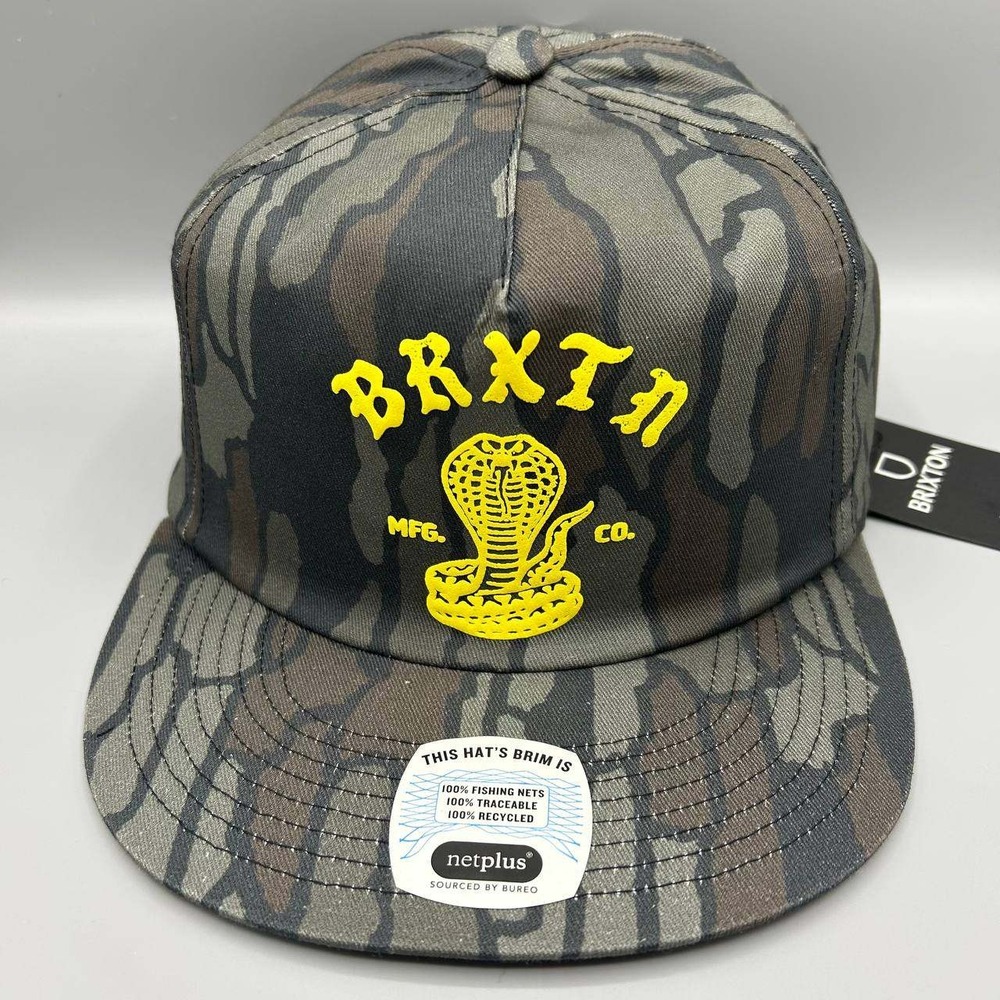 Brixton Brxtn Hat Men Green Brown Camo Snap Back Cap Cotton New
